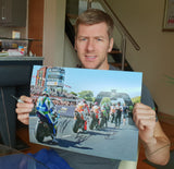 Hickman / Johnston / Cummins / Hutchinson / Harrison / Hillier - Superbike Race - 16 x 12 Autographed Picture