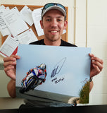 Peter Hickman - Kates Cottage  - TT 2018 - 16 x 12 Autographed Picture