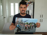 Hickman / Johnston / Cummins / Hutchinson / Harrison / Hillier - Superbike Race - 16 x 12 Autographed Picture
