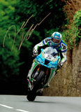 Dean Harrison - Quarter Bridge Approach - TT 2018 - 16 x 12 Autographed Picture