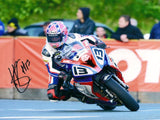 Lee Johnston - Quarter Bridge - TT 2015 - 16 x 12 Autographed Picture