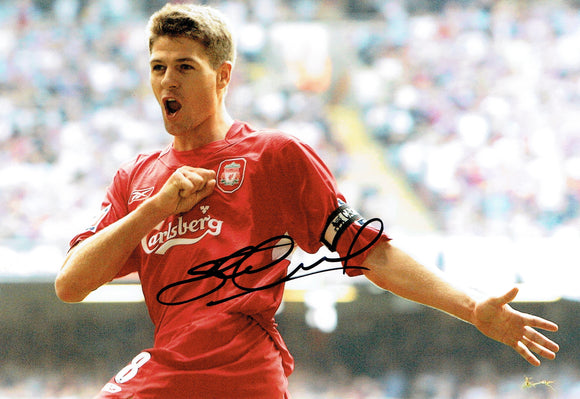 Steven Gerrard - Liverpool - 12 x 8 Autographed Picture