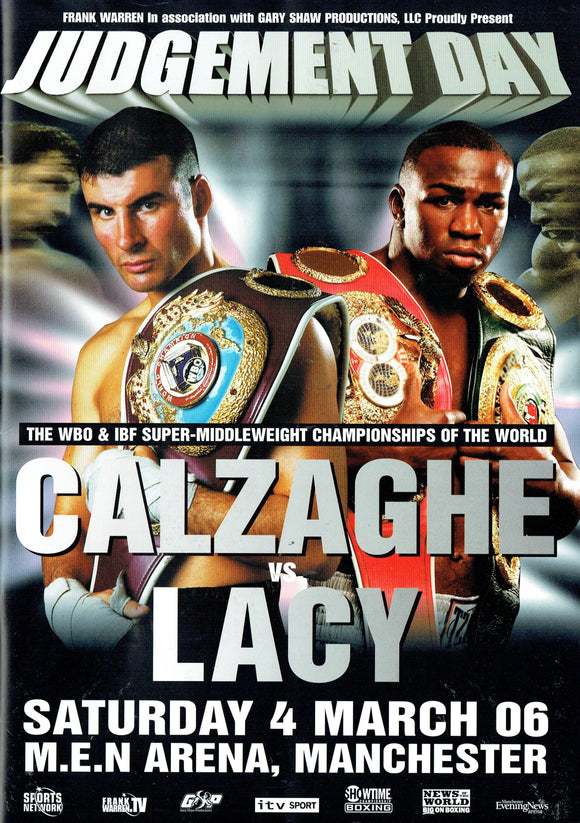 Joe Calzaghe v Lacy Fight Programme