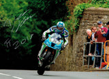 Dean Harrison - Quarter Bridge Approach - TT 2018 - 16 x 12 Autographed Picture