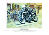 Geoff Duke - Bray Hill  - TT 1950 - 12 x 8 Autographed Limited Edition Print
