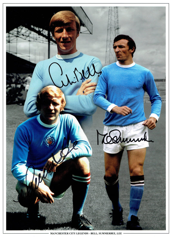 Bell / Summerbee / Lee - Manchester City - 16 x 12 Autographed Picture