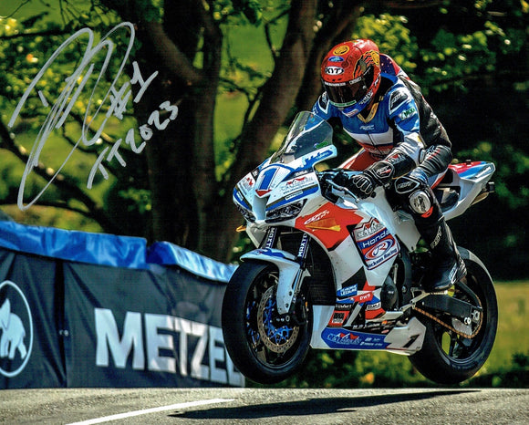 Davo Johnson - Ballaugh Bridge - TT 2023 - 10 x 8 Autographed Picture