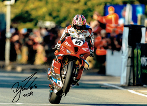 Davey Todd - Wheelie on the Finish Line - TT 2024 - 10 x 8 Autographed Picture