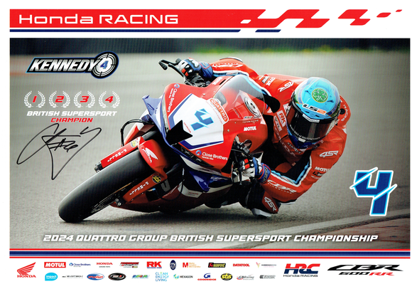 Jack Kennedy - 2024 British SuperSport Champion - 18 x 12 Autographed Promotional Poster