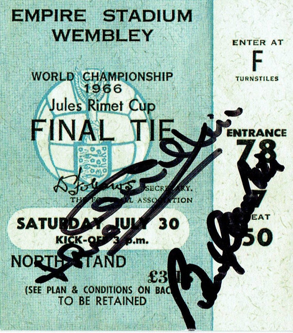 England v West Germany - 1966 World Cup Final Signed Ticket