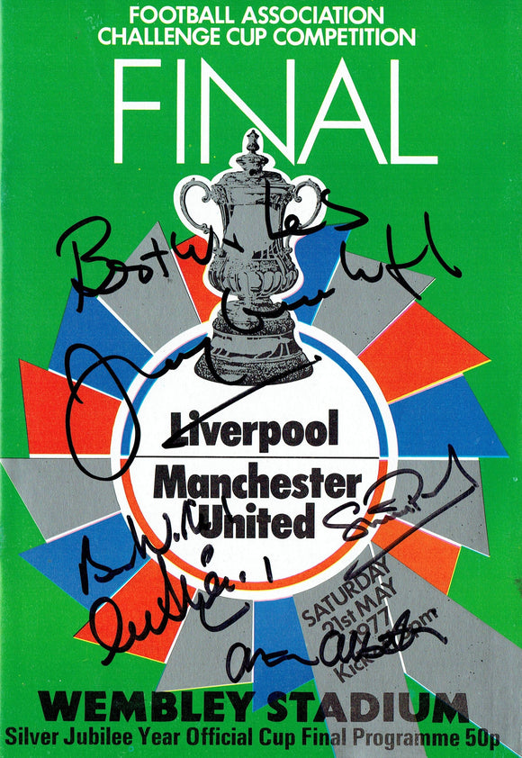 Manchester United v Liverpool - Multi Signed 1977 F.A. Cup Final Programme