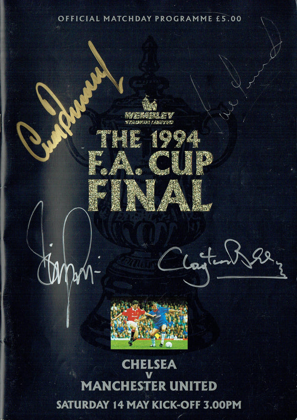 Manchester United v Chelsea - 1994 F.A. Cup Final Multi Signed Programme
