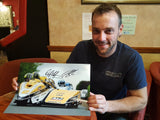 Dan Sayle & Dave Molyneux - Signpost Corner - TT 2017 - 16 x 12 Autographed Picture