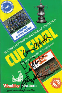 Albiston / McQueen / McGrath - Manchester United - Autographed 1983 F.A.Cup Final Programme