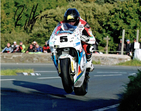 Bruce Anstey - Gooseneck - TT 2015 - 10 x 8 Autographed Picture