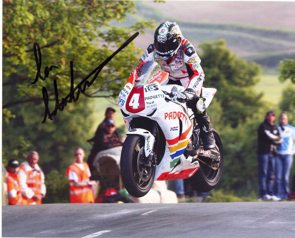 Ian Hutchinson - Ballaugh Bridge - TT 2010 - 10 x 8  Autographed Picture