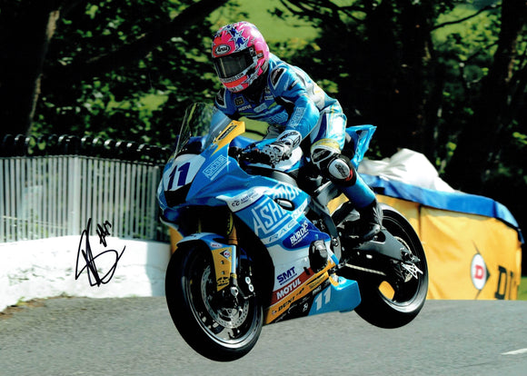 Lee Johnston - Ballaugh Bridge - TT 2019 - 16 x 12 Autographed Picture