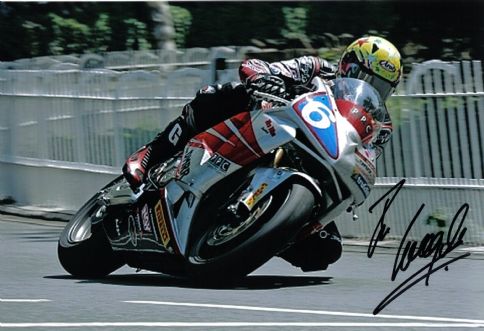 Ian Lougher - Braddan Bridge - TT 2005 - 12 x 8 Autographed Picture