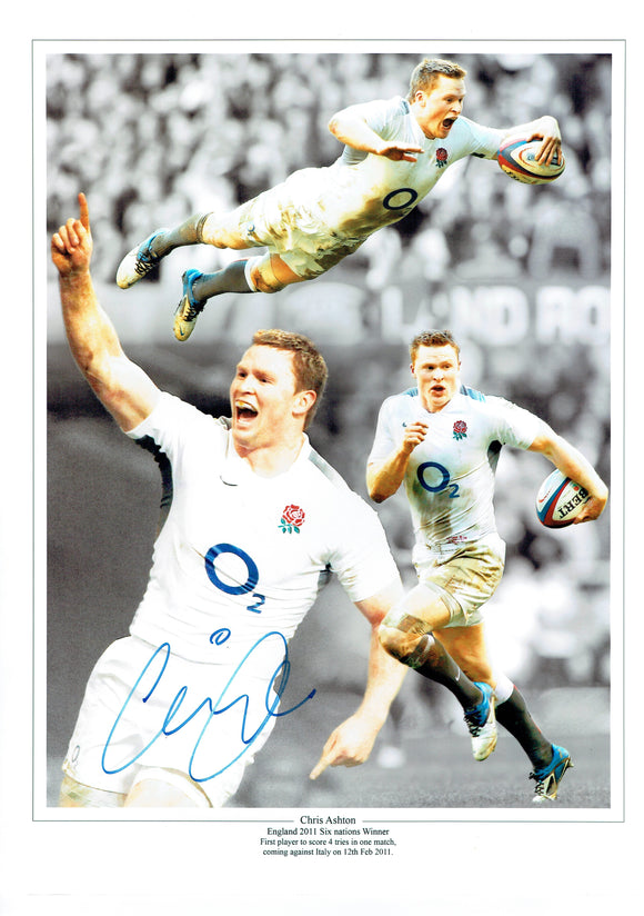 Chris Ashton - England - 16 x 12 Autographed Picture