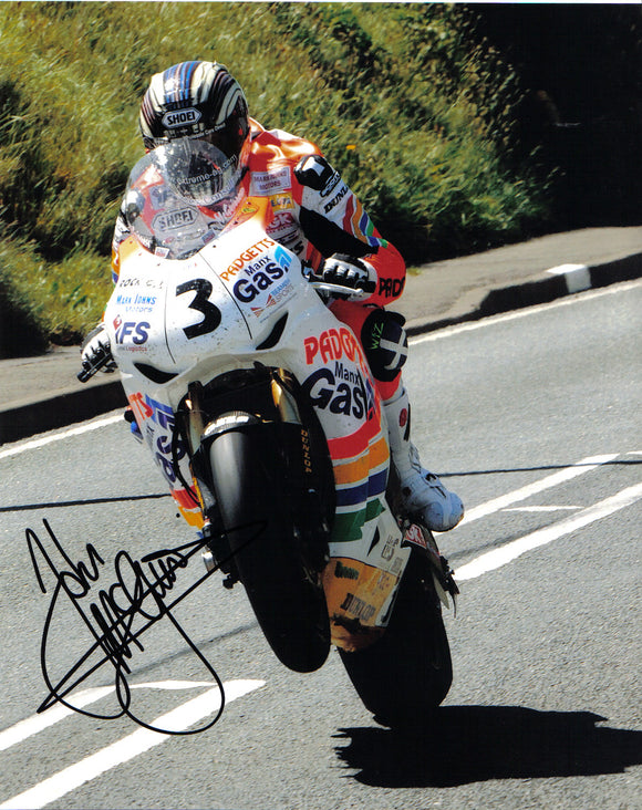 John McGuinness - 11th Milestone  - TT 2008  - 16 x 12 Autographed Print