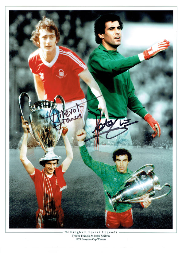 Trevor Francis & Peter Shilton - Nottinghamp Forest F.C. - European Cup Final - 16 x 12 Autographed Picture