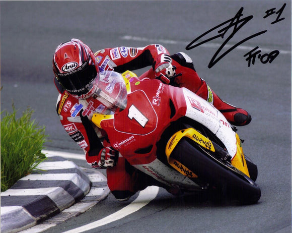 Gary Johnson - Signpost Corner - TT 2009 - 10 x 8 Autographed Picture