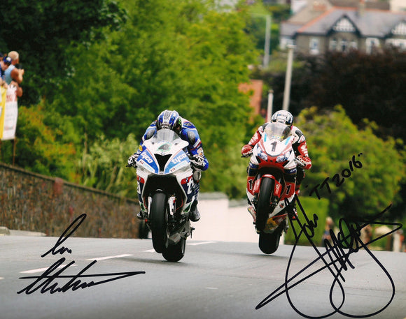 John McGuinness & Ian Hutchinson - TT 2016 - 10 x 8 Autographed Picture