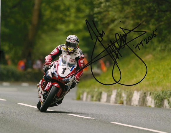 John McGuinness - Glen Helen - TT 2016 - 10 x 8 Autographed Picture