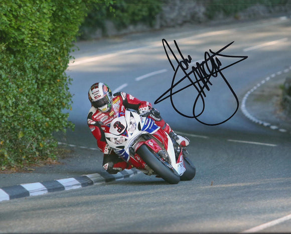 John McGuinness - Greeba Castle - TT 2013 - 10 x 8 Autographed Picture