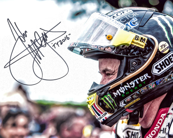 John McGuinness - Helmet - TT 2016 - 16 x 12 Autographed Picture