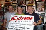 John McGuinness -  Creg Ny Baa B&W - TT 2008  - 16 x 12 Autographed Picture