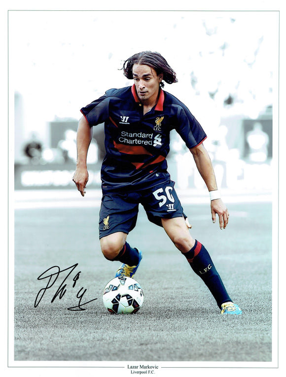 Lazar Markovic - Liverpool - 16 x 12 Autographed Picture