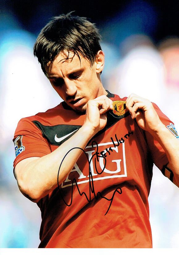 Gary Neville - Manchester United - 16 x 12 Autographed Picture
