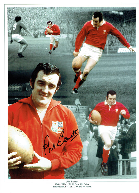 Phil Bennet - Wales - 16 x 12 Autographed Print