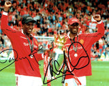 Andy Cole & Dwight Yorke - Manchester United - Treble - 12 x 8 Autographed Picture