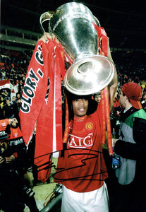 Patrice Evra - Manchester United - Moscow 2008 - 12 x 8 Autographed Picture