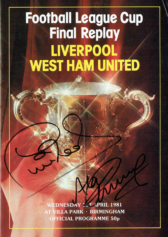 West Ham United v Liverpool - Dual Signed 1981 League Cup Final Replay Programme