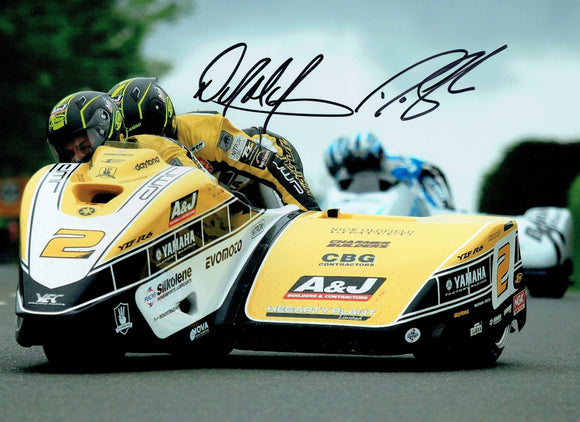 Dan Sayle & Dave Molyneux - Signpost Corner - TT 2017 - 16 x 12 Autographed Picture