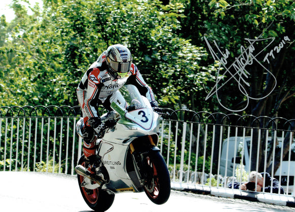 John McGuinness - Ballaugh Bridge - TT 2019 - 10 x 8 Inch Autographed Picture