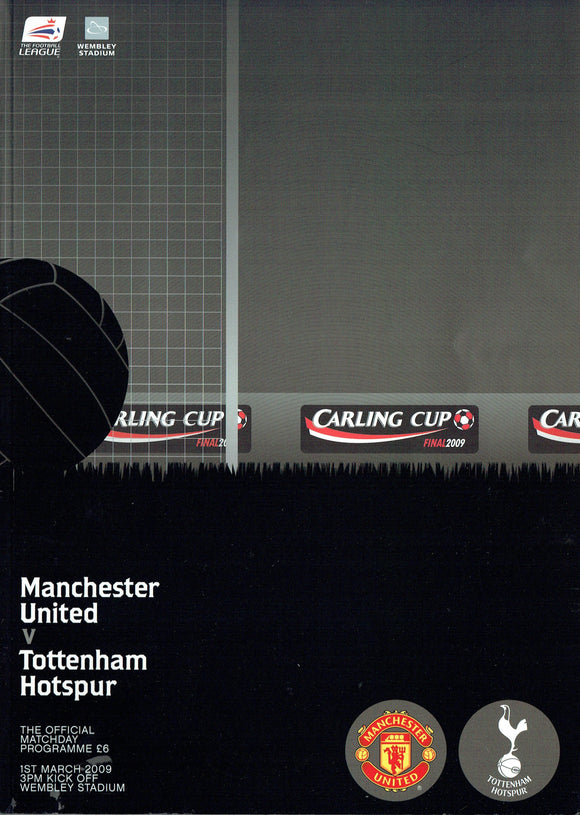 Manchester United v Tottenham Hotspur - 2009 Carling Cup Final Programme