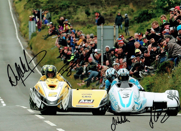 Dave Molyneux / Dan Sayle & John Holden / Lee Cain - Creg Ny Baa - TT 2017 - 16 x 12 Autographed Picture