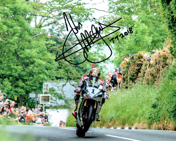 John McGuinness - Parade Lap - TT 2018 - 16 x 12 Autographed Picture