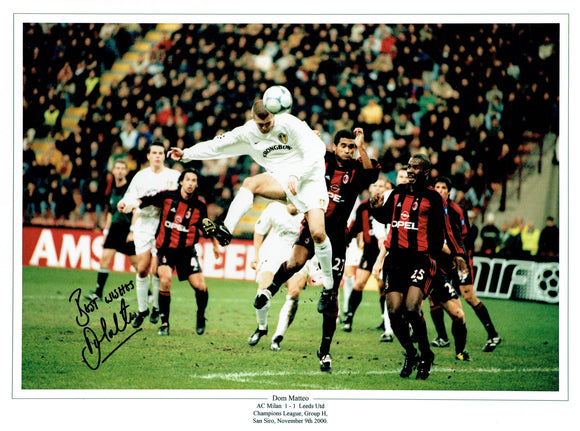 Domonic Matteo - Leeds United - Champions League - 16 x 12 Autographed Picture