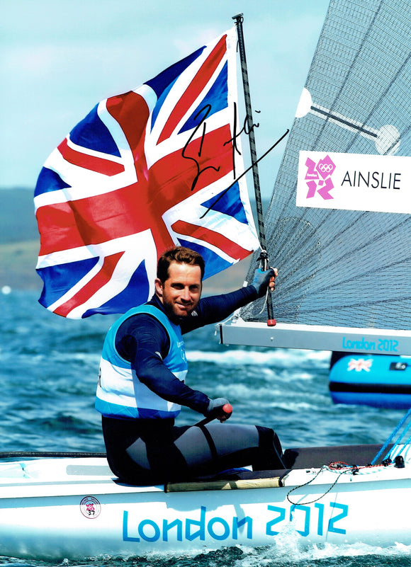 Sir Ben Ainslie C.B.E. - Olympic Champion - 16 x 12 Autographed Picture