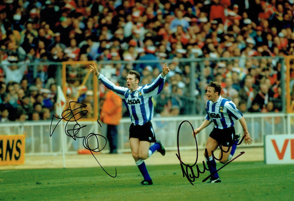 John Sheridan & Danny Wilson - Sheffield Wednesday - 1991 League Cup Winners - 12 x 8 Autographed Picture