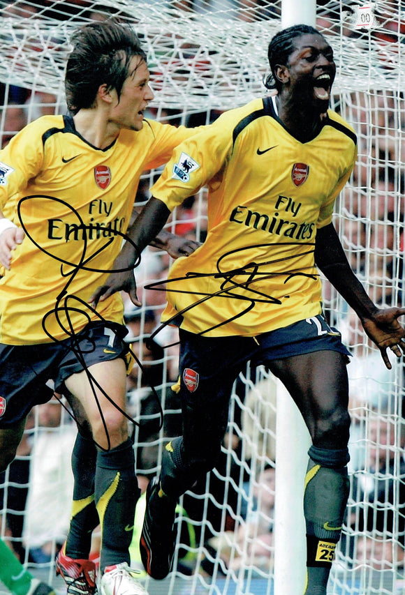 Tomas Rosicky & Emmanual Adebayor - Arsenal - 12 x 8 Autographed Picture