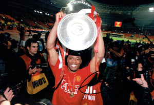 Patrice Evra - Manchester United - Moscow 2008 - 12 x 8 Autographed Picture