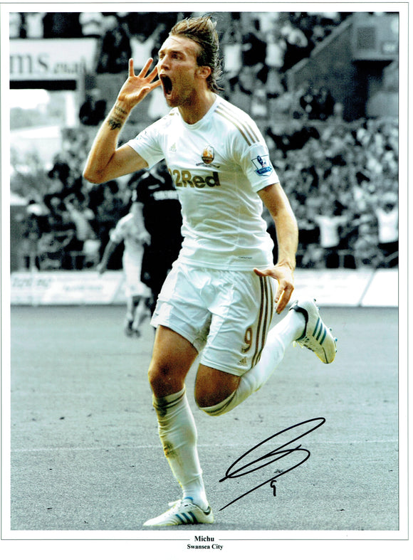 Michu - Swansea F.C. - 16 x 12 Autographed Picture