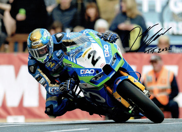 Dean Harrison - Quarter Bridge - TT 2022 - 16 x 12 Autographed Picture