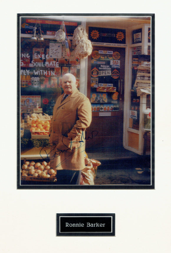 Ronnie Barker - Open All Hours - 10 x 8 Mounted Autographed Picture